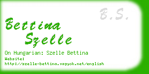 bettina szelle business card